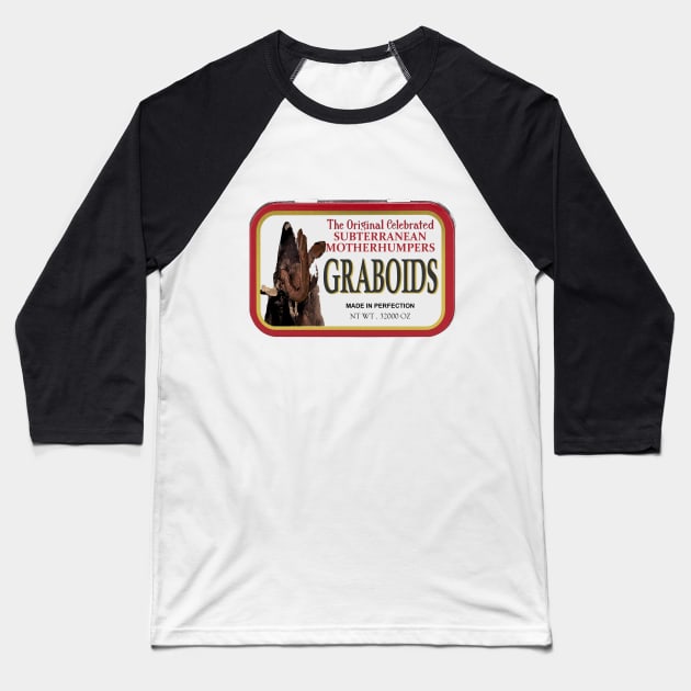 Graboids Tin Baseball T-Shirt by Miscast Designs